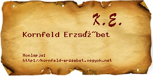 Kornfeld Erzsébet névjegykártya