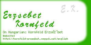 erzsebet kornfeld business card